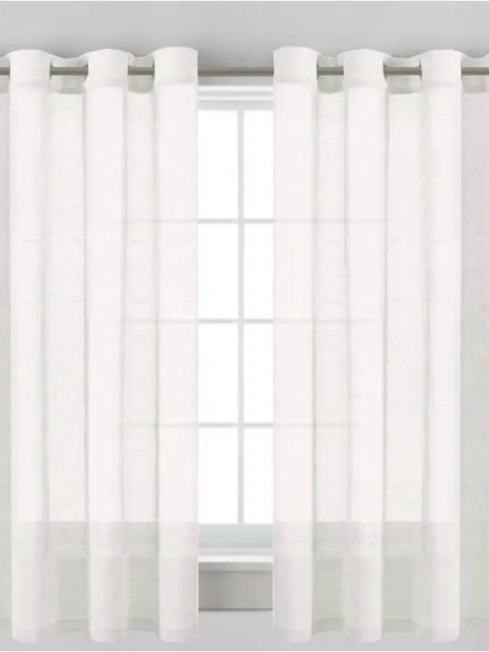 White sheer light filtering linen curtains  - Home Accents
